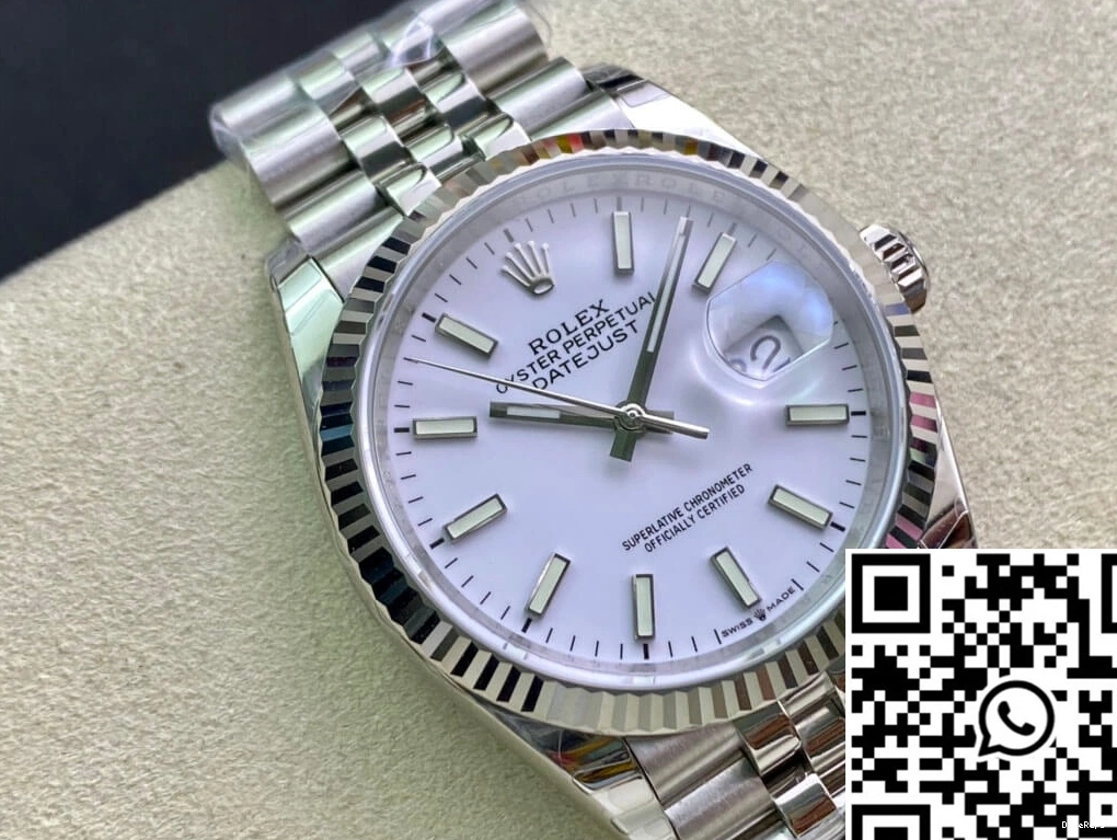 White Factory Rolex Stainless Dial Steel EW Datejust 36MM 1018